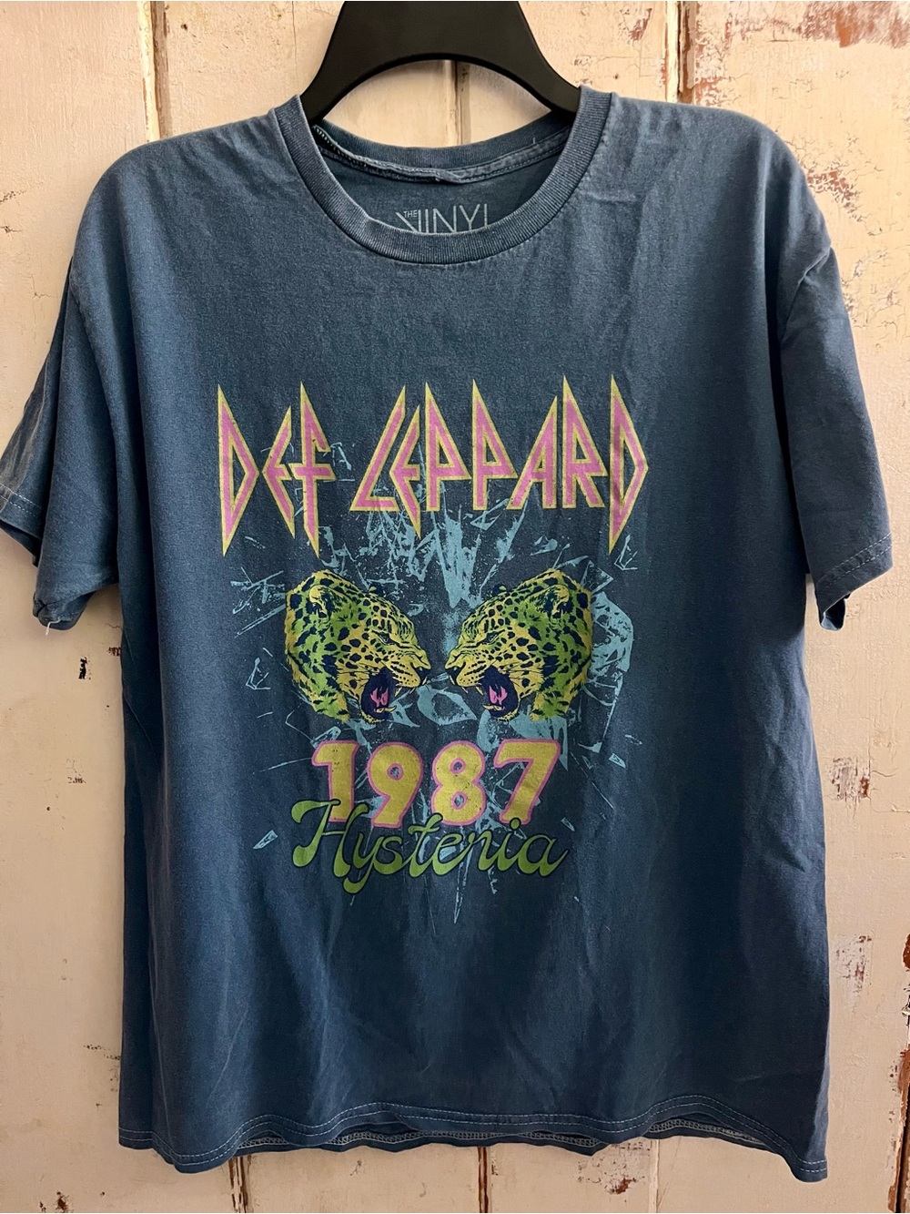 Def Leppard 1987 Hysteria Medium Blue Graphic Band Tee